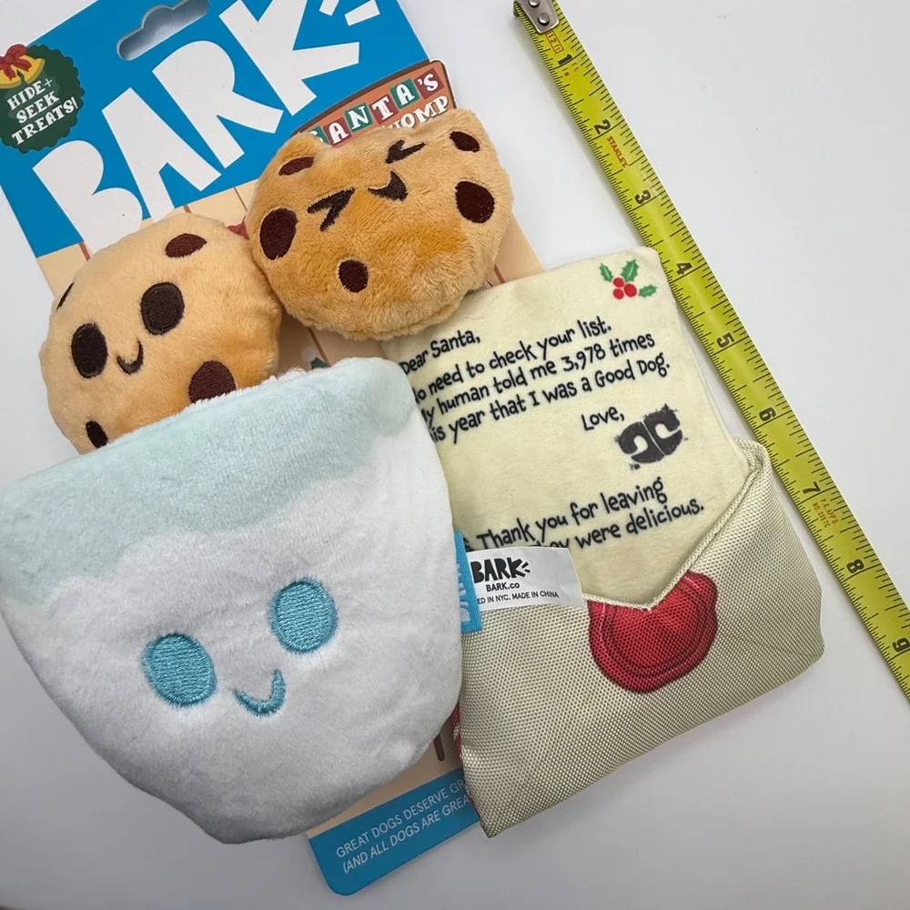 Bark Box - Santa's Workchomp Dog Toy | Crinkle, Squeaker, Hide Treats, Christmas